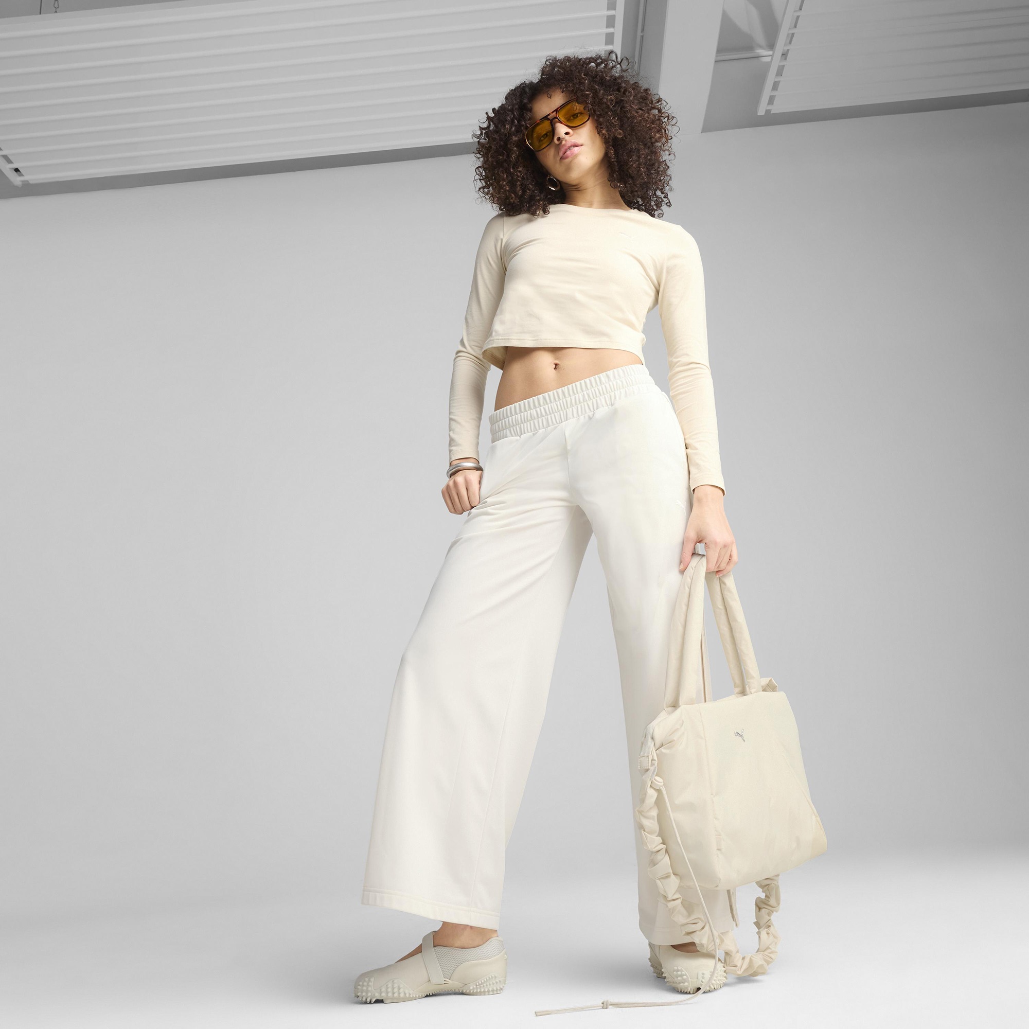 Puma Wardrobe Low Rise Kadın Beyaz Eşofman Altı