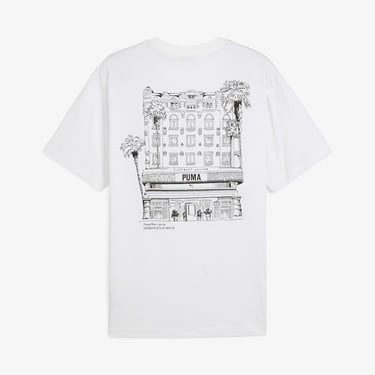  Puma Graphics Hotel Relaxed Erkek Beyaz T-Shirt
