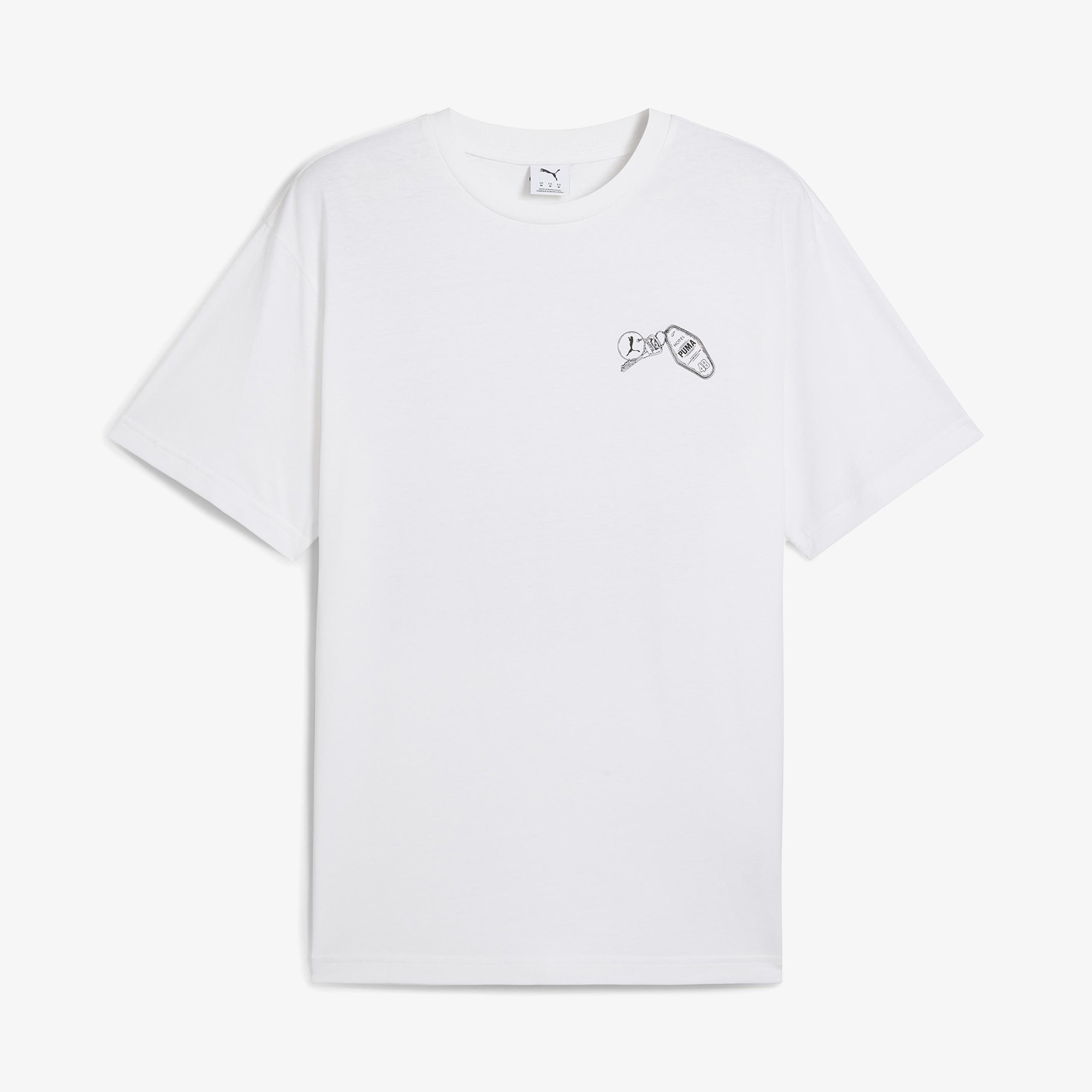 Puma Graphics Hotel Relaxed Erkek Beyaz T-Shirt