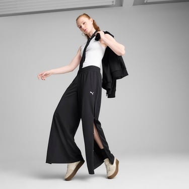  Puma Wardrobe Essentials Low Rise Kadın Siyah Popper Eşofman Altı