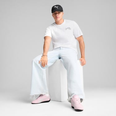  Puma Graphics Hotel Relaxed Erkek Beyaz T-Shirt
