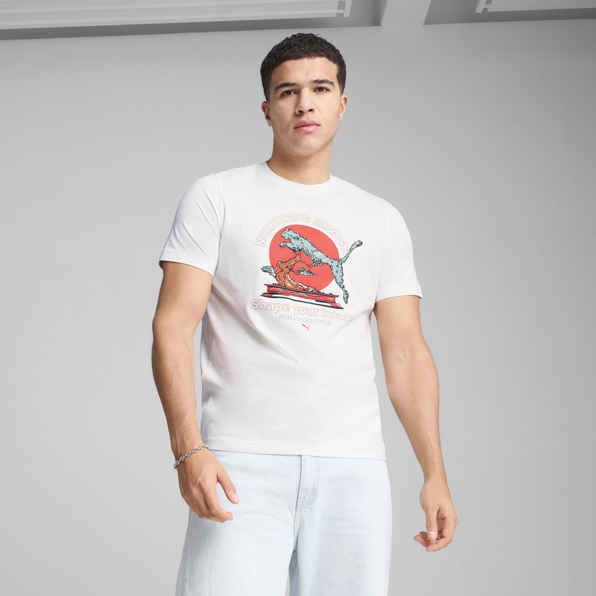 Puma Graphics Puma Bonsai Erkek Beyaz T-Shirt