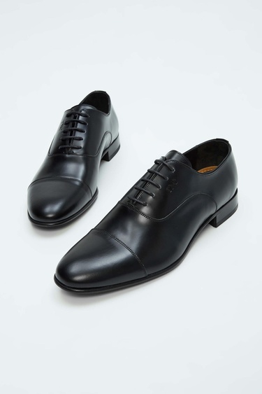  Tamer Tanca Erkek Hakiki Deri Siyah Açma Klasik Ayakkabı