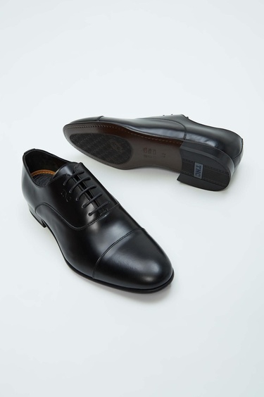  Tamer Tanca Erkek Hakiki Deri Siyah Açma Klasik Ayakkabı