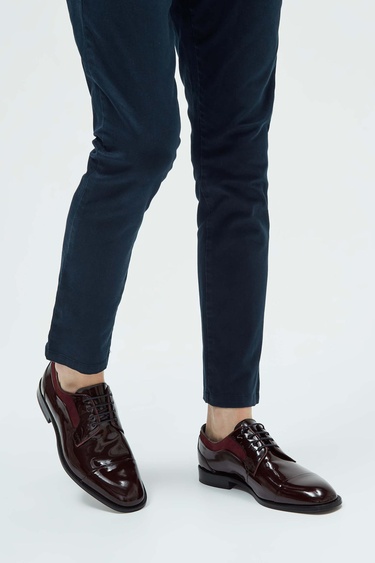  Tamer Tanca Erkek Hakiki Deri Bordo Klasik Ayakkabı