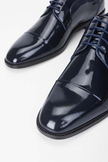  Tamer Tanca Erkek Hakiki Deri Lacivert Klasik Ayakkabı