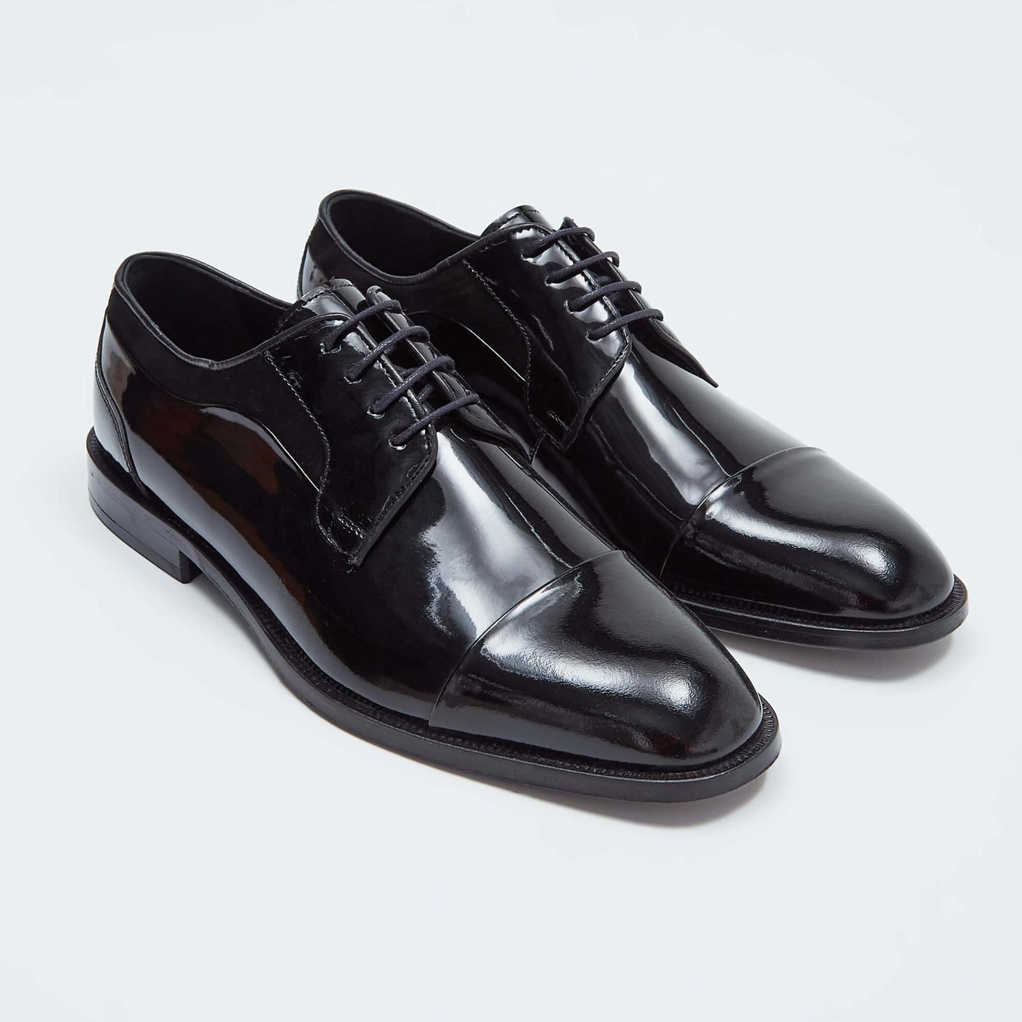 Tamer Tanca Erkek Hakiki Deri Siyah Rugan Klasik Ayakkabı