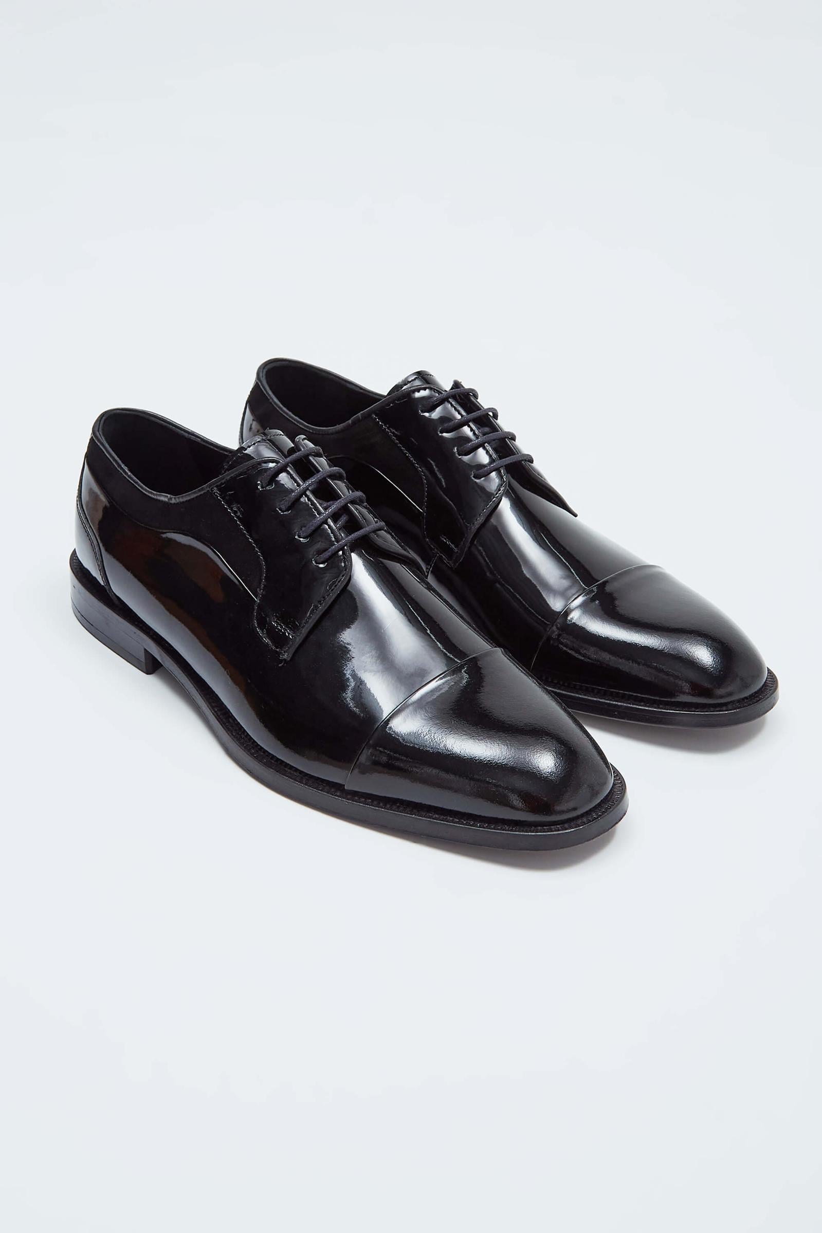  Tamer Tanca Erkek Hakiki Deri Siyah Rugan Klasik Ayakkabı