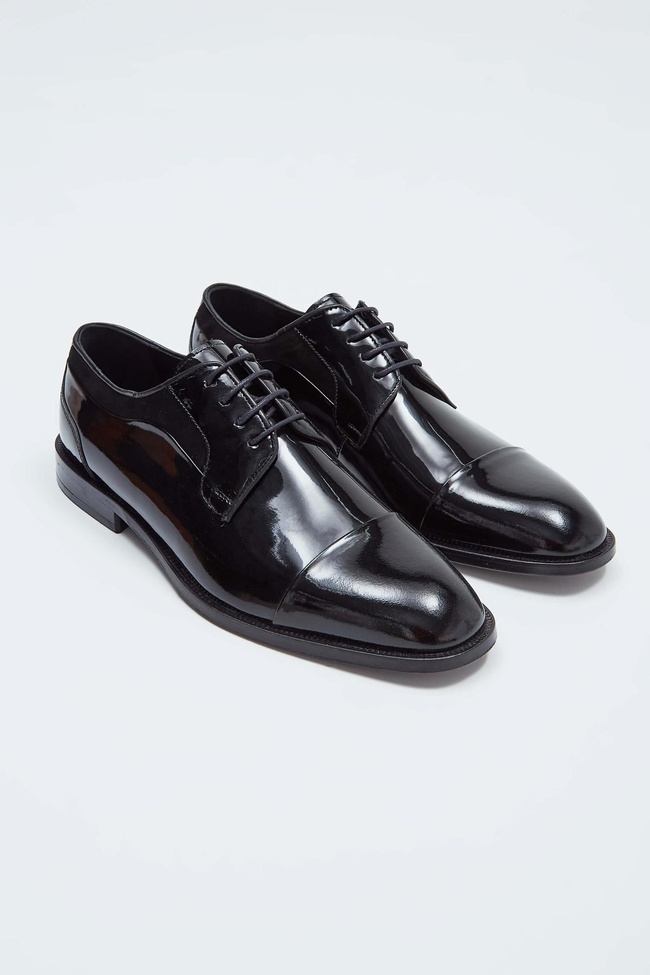  Tamer Tanca Erkek Hakiki Deri Siyah Rugan Klasik Ayakkabı