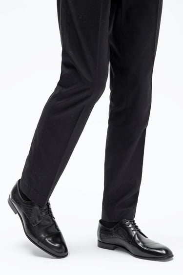  Tamer Tanca Erkek Hakiki Deri Siyah Klasik Ayakkabı