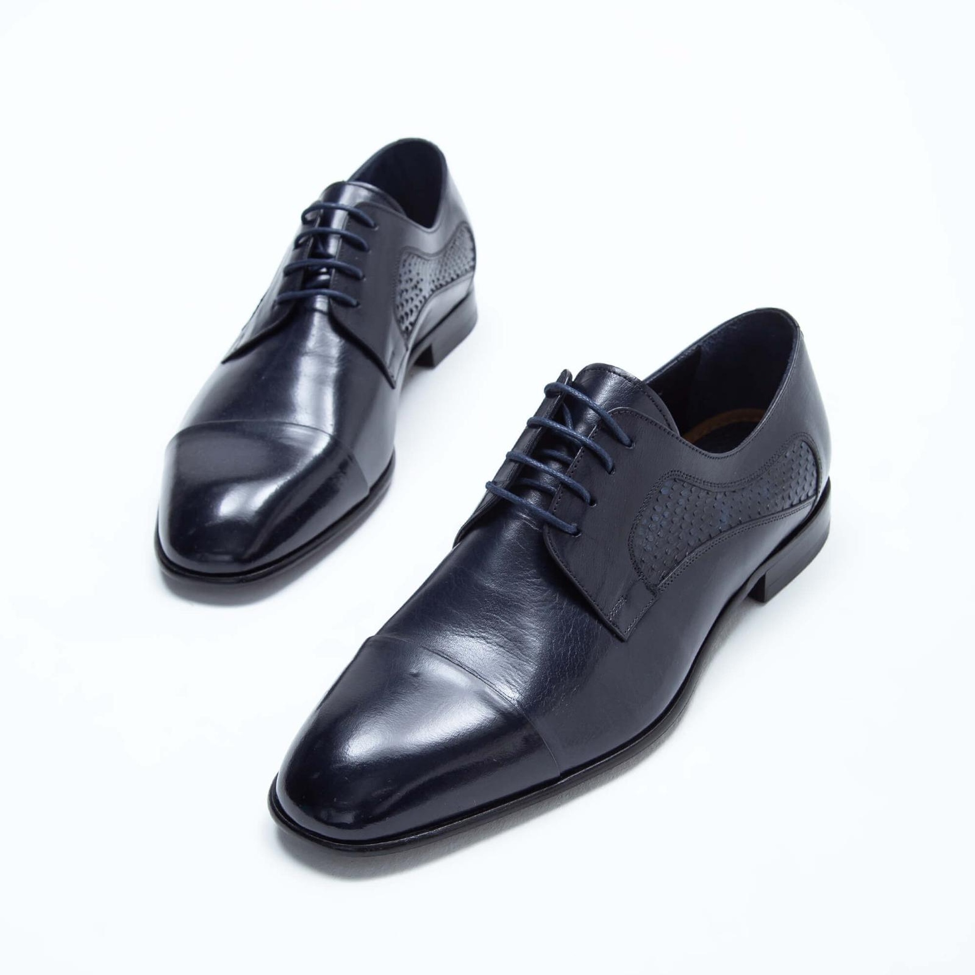 Tamer Tanca Erkek Hakiki Deri Lacivert/Lacivert Klasik Ayakkabı