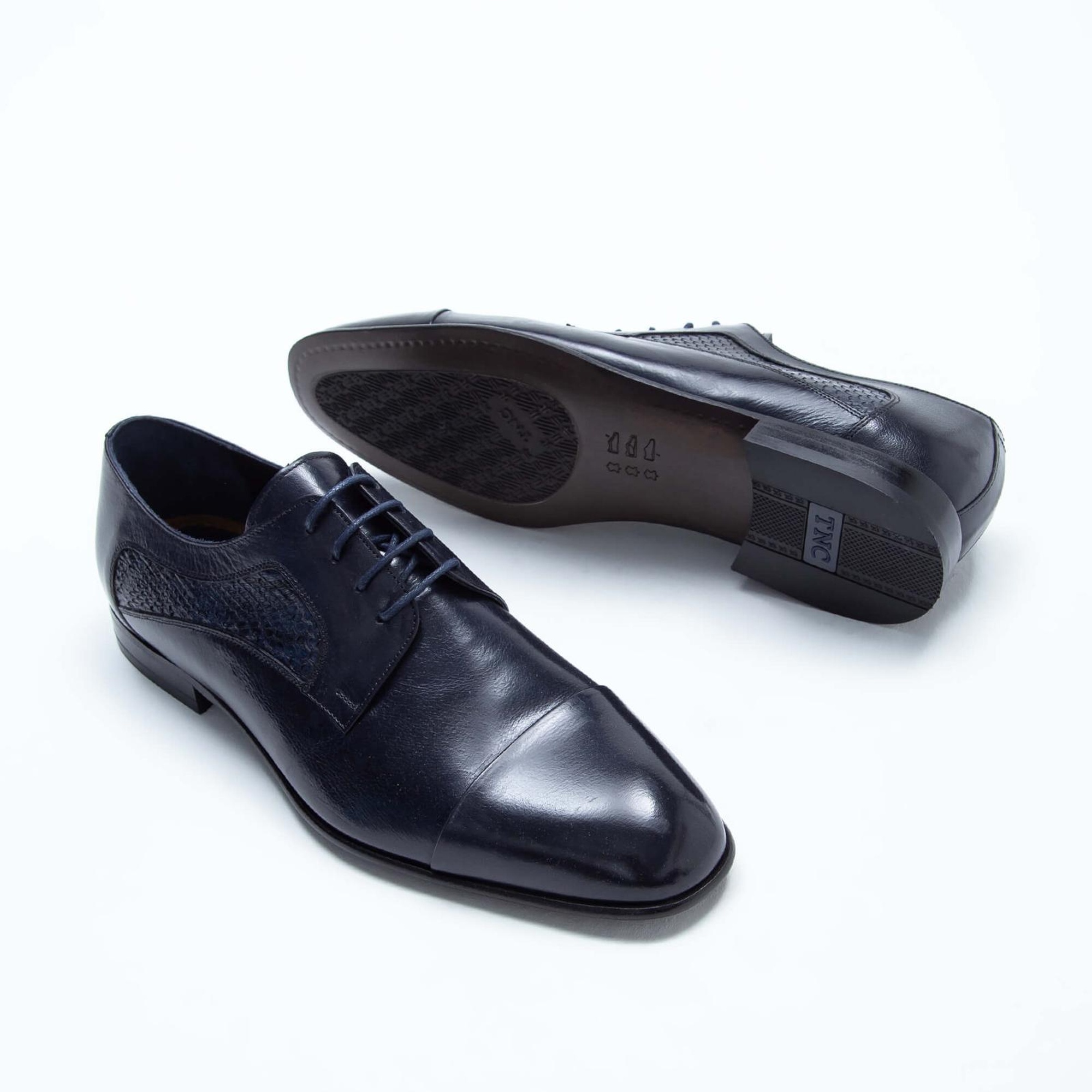 Tamer Tanca Erkek Hakiki Deri Lacivert/Lacivert Klasik Ayakkabı