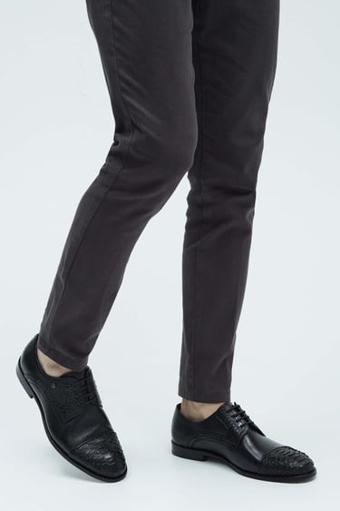  Tamer Tanca Erkek Hakiki Deri Siyah Yılan Klasik Ayakkabı