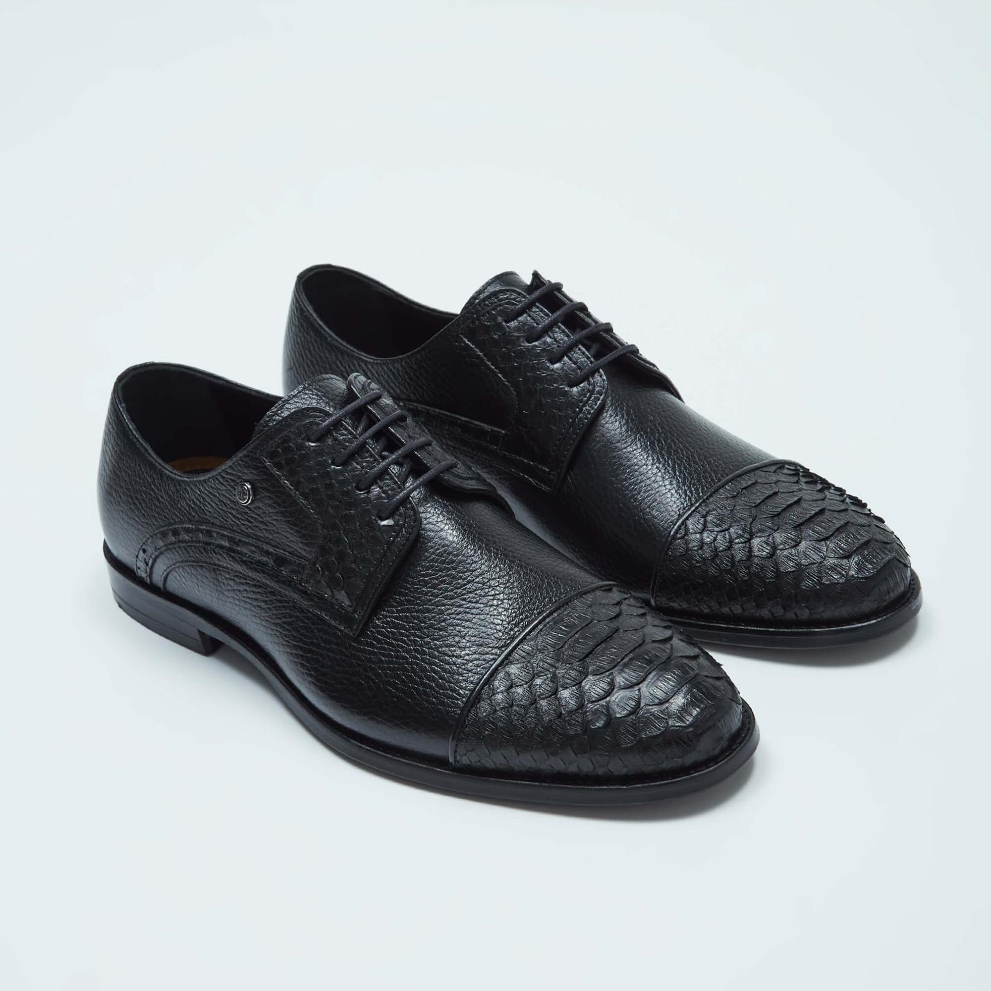 Tamer Tanca Erkek Hakiki Deri Siyah Yılan Klasik Ayakkabı