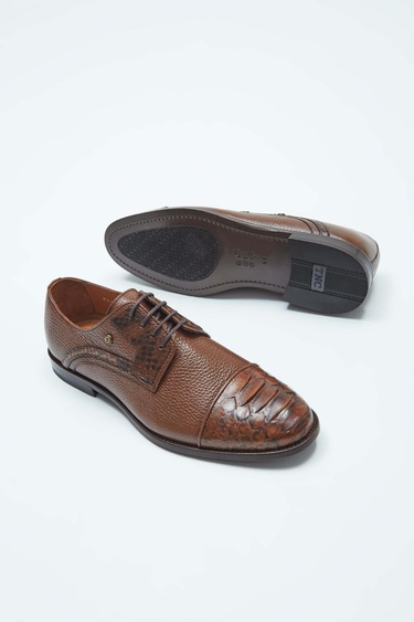  Tamer Tanca Erkek Hakiki Deri Taba Yılan Klasik Ayakkabı
