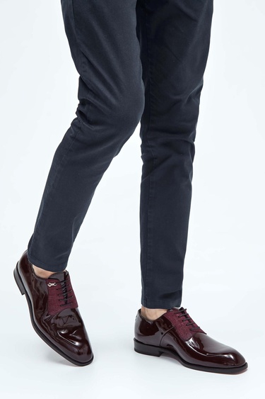  Tamer Tanca Erkek Hakiki Deri Bordo Rugan Klasik Ayakkabı