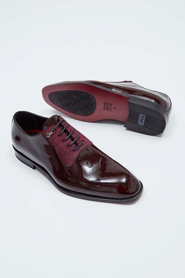  Tamer Tanca Erkek Hakiki Deri Bordo Rugan Klasik Ayakkabı