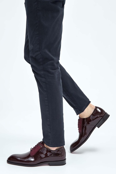  Tamer Tanca Erkek Hakiki Deri Bordo Rugan Klasik Ayakkabı