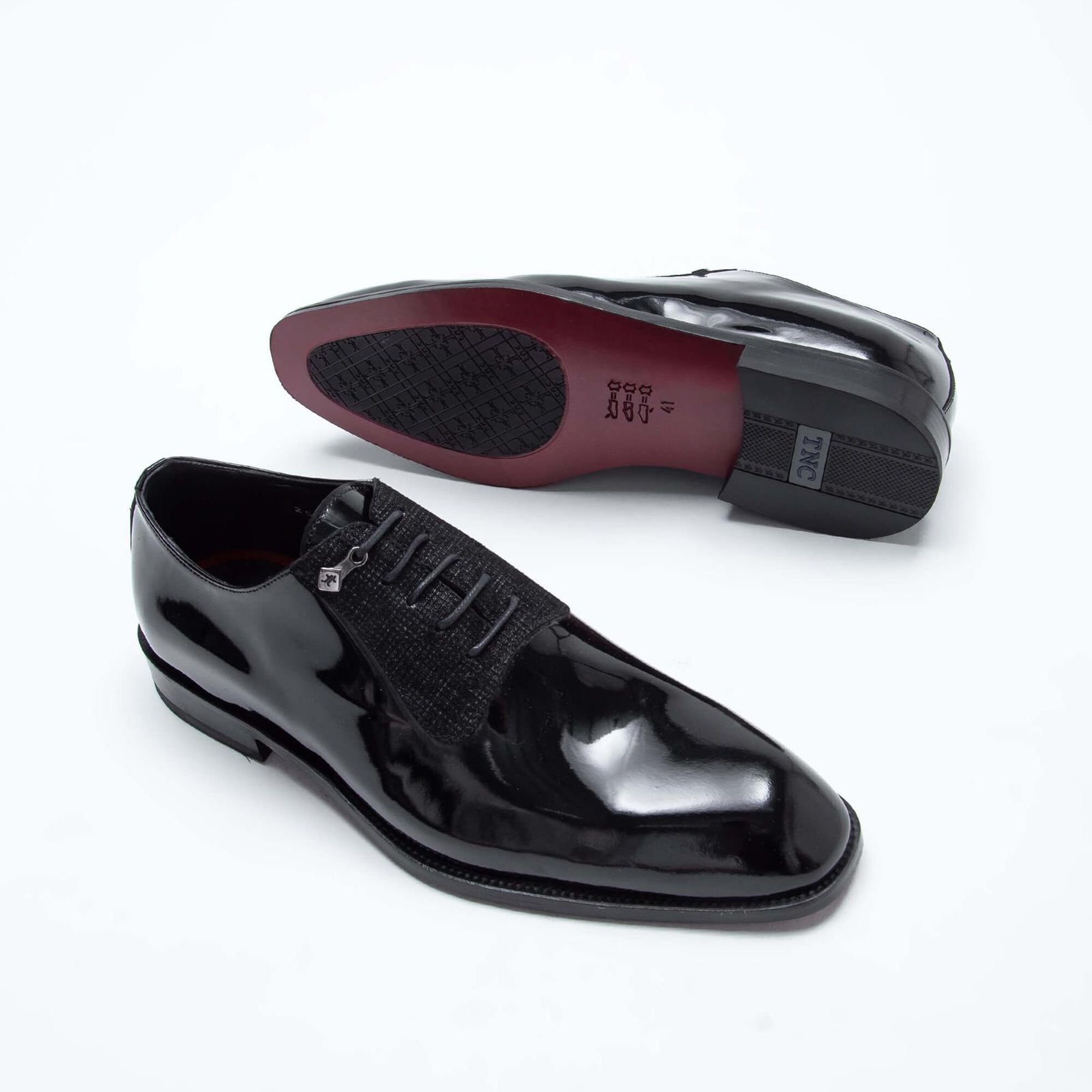 Tamer Tanca Erkek Hakiki Deri Siyah Rugan Klasik Ayakkabı