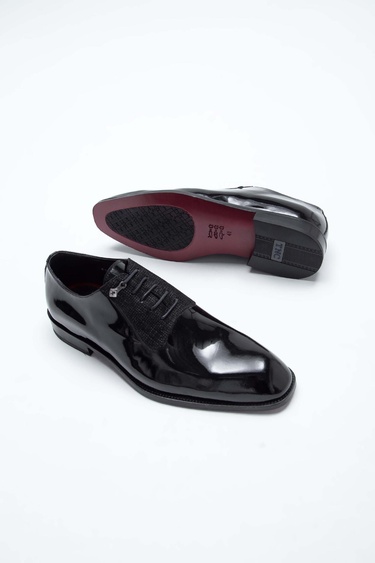  Tamer Tanca Erkek Hakiki Deri Siyah Rugan Klasik Ayakkabı