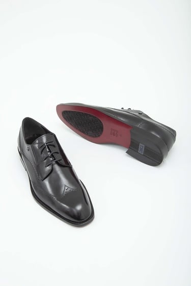  Tamer Tanca Erkek Hakiki Deri Siyah Klasik Ayakkabı