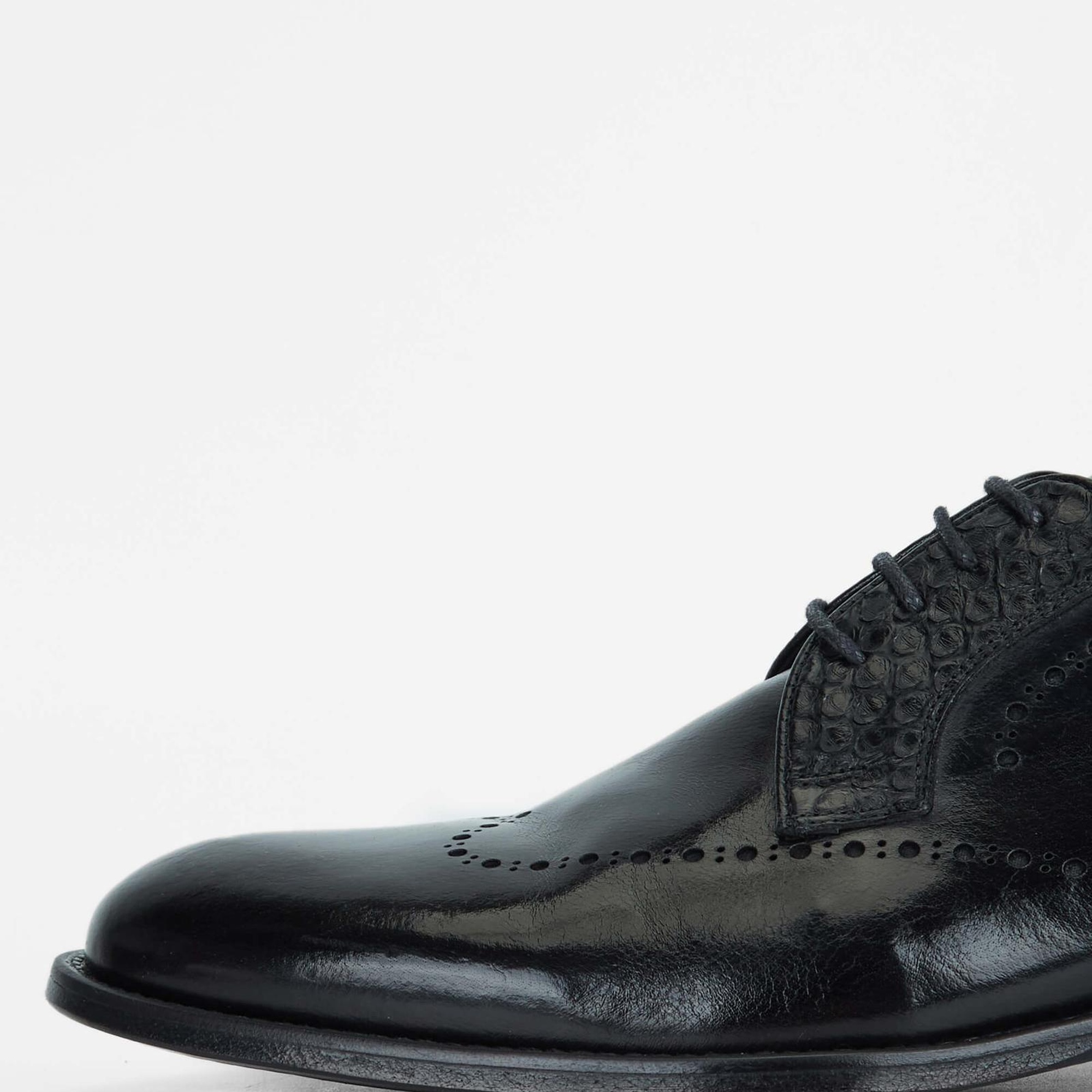 Tamer Tanca Erkek Hakiki Deri Siyah Bufalo Klasik Ayakkabı