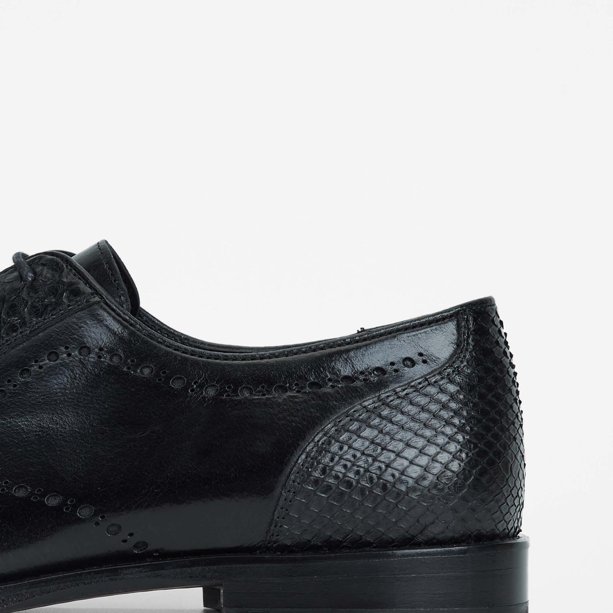 Tamer Tanca Erkek Hakiki Deri Siyah Bufalo Klasik Ayakkabı