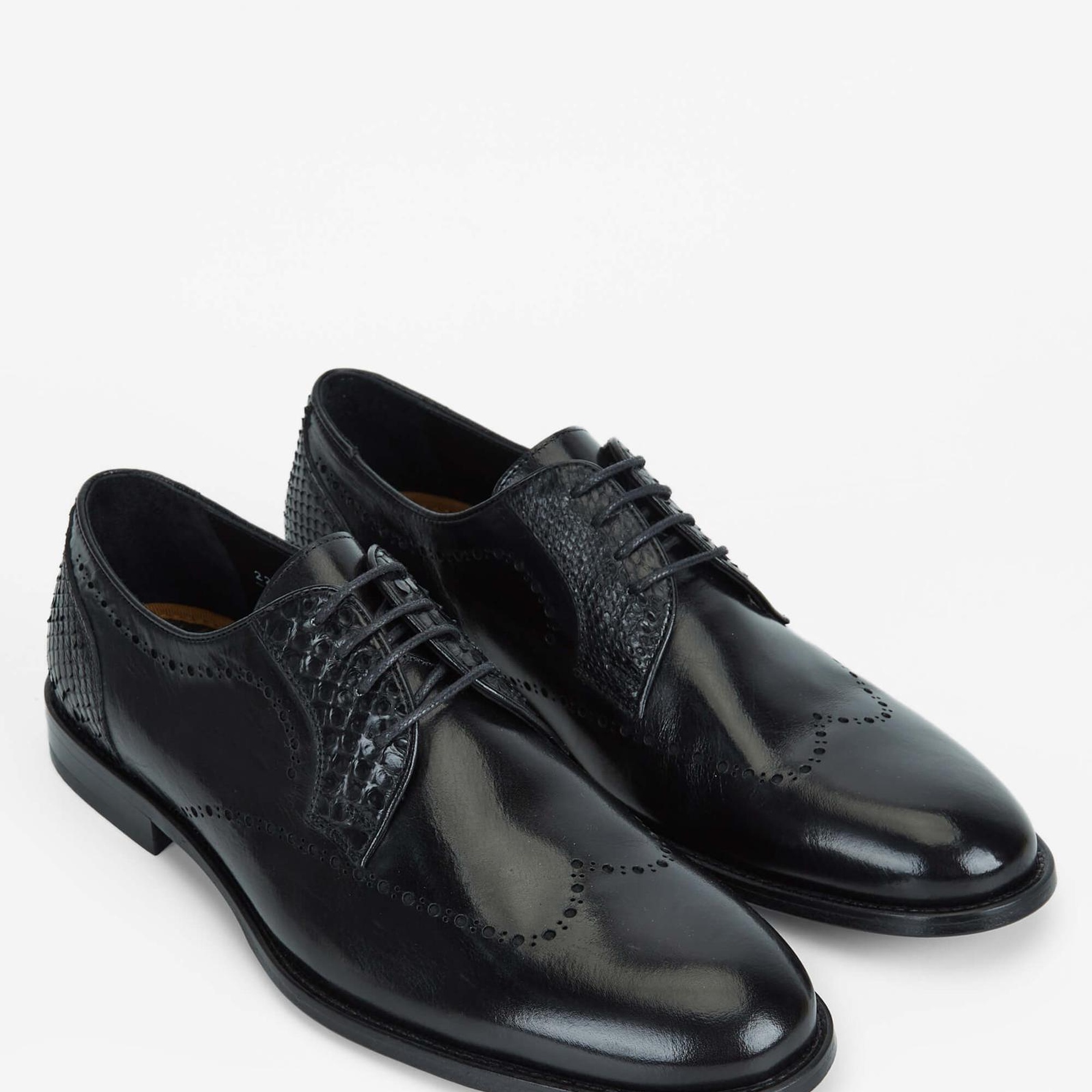 Tamer Tanca Erkek Hakiki Deri Siyah Bufalo Klasik Ayakkabı