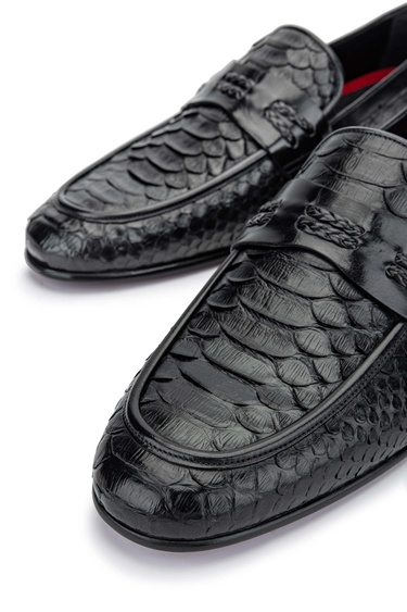  Tamer Tanca Erkek Hakiki Deri Siyah Makosen Ayakkabı