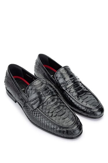  Tamer Tanca Erkek Hakiki Deri Siyah Makosen Ayakkabı