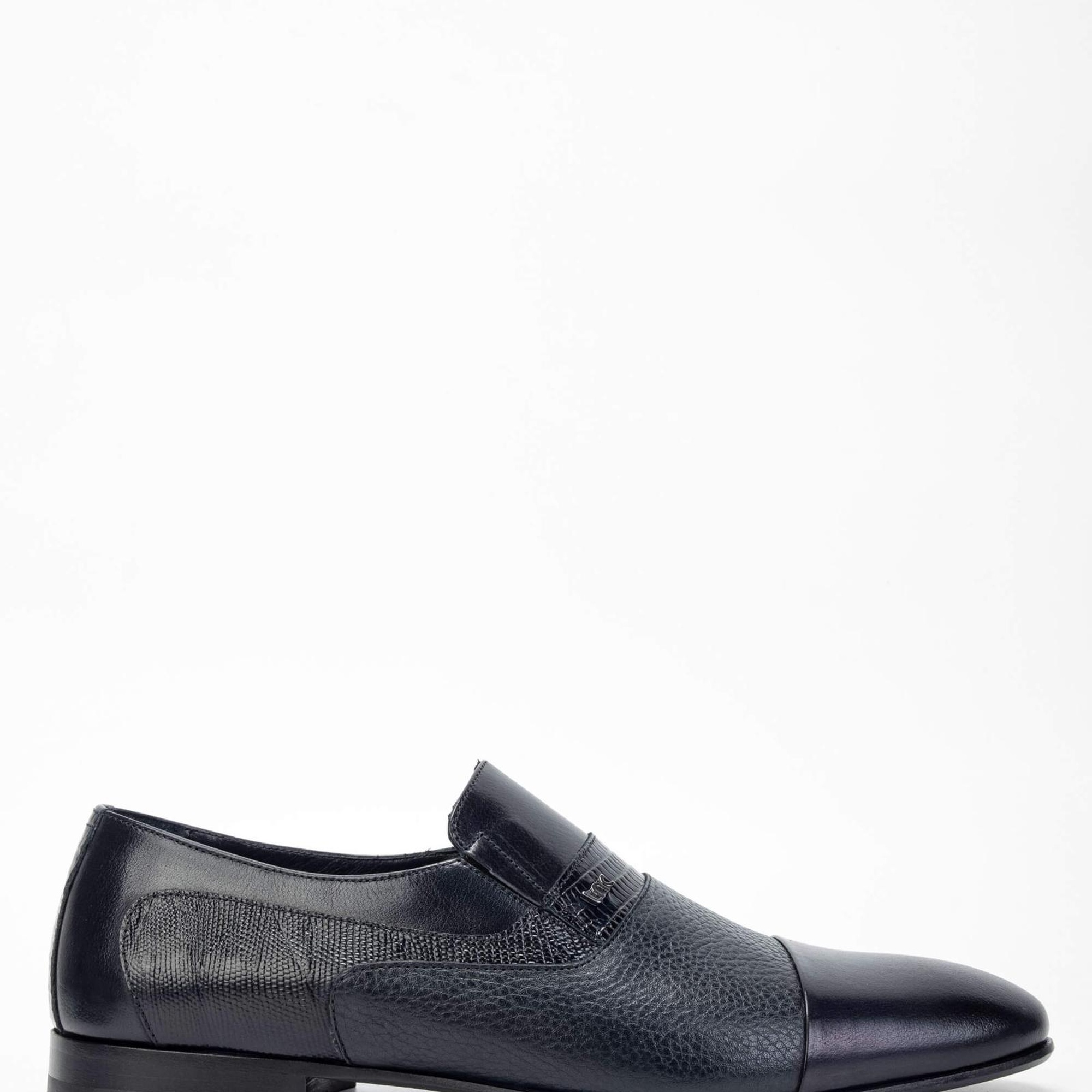 Tamer Tanca Erkek Hakiki Deri Lacivert Makosen Ayakkabı