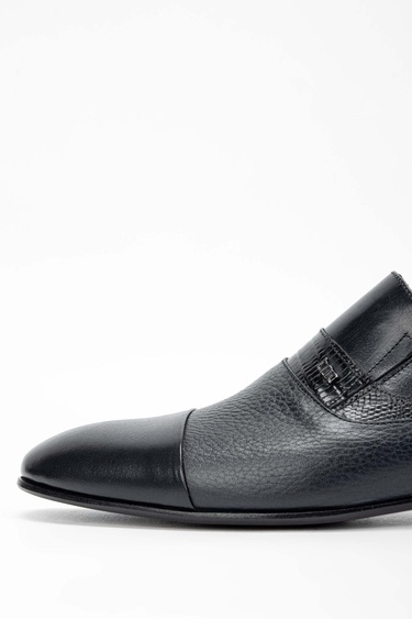  Tamer Tanca Erkek Hakiki Deri Lacivert Makosen Ayakkabı