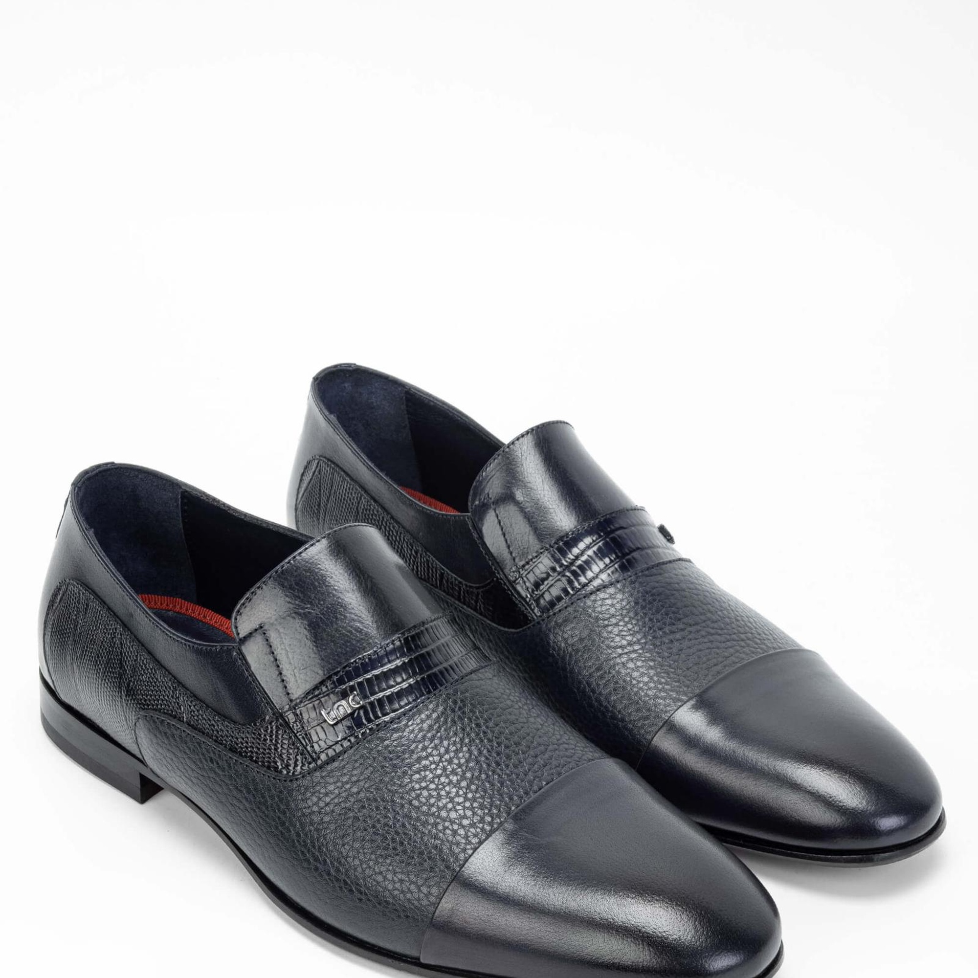 Tamer Tanca Erkek Hakiki Deri Lacivert Makosen Ayakkabı