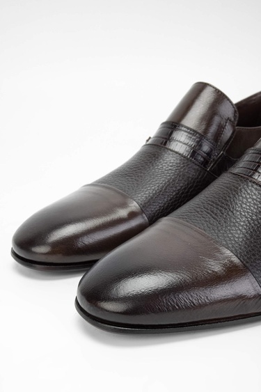  Tamer Tanca Erkek Hakiki Deri Kahverengi Makosen Ayakkabı