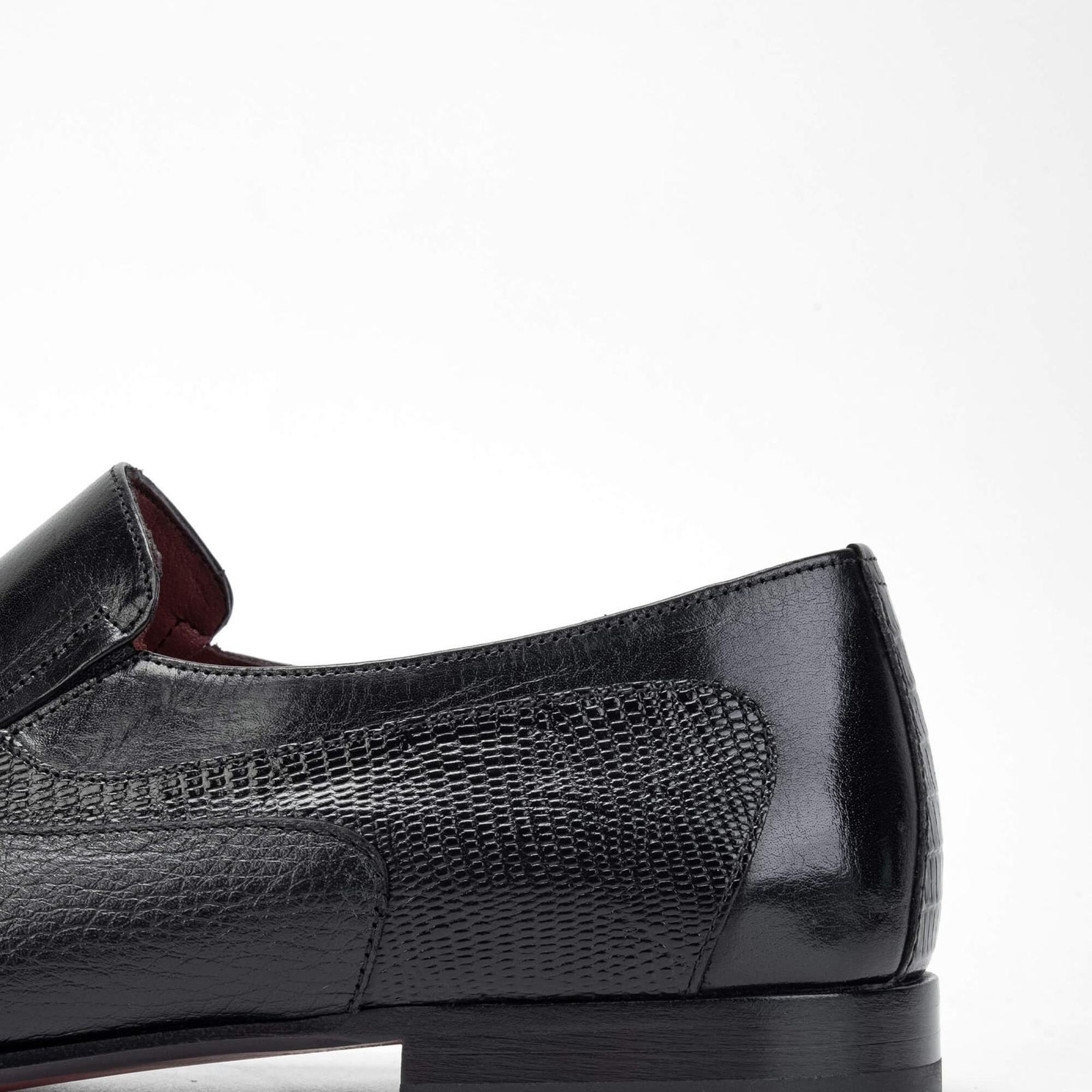 Tamer Tanca Erkek Hakiki Deri Siyah Makosen Ayakkabı