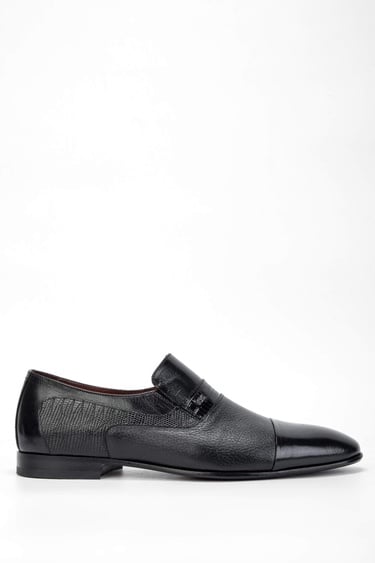  Tamer Tanca Erkek Hakiki Deri Siyah Makosen Ayakkabı