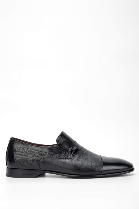  Tamer Tanca Erkek Hakiki Deri Siyah Makosen Ayakkabı