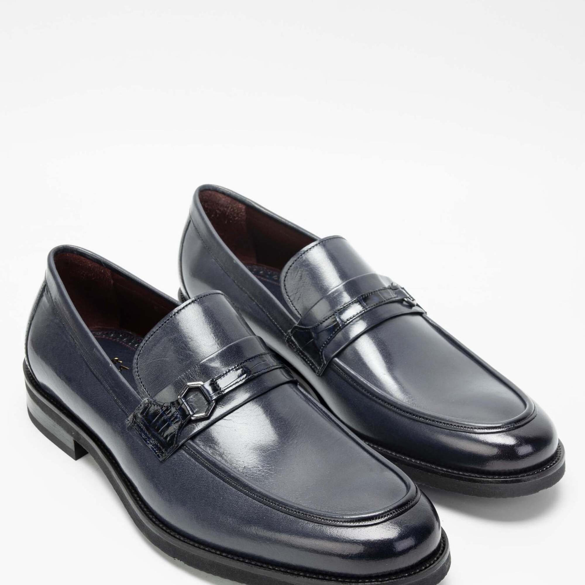 Tamer Tanca Erkek Hakiki Deri Lacivert Makosen Ayakkabı