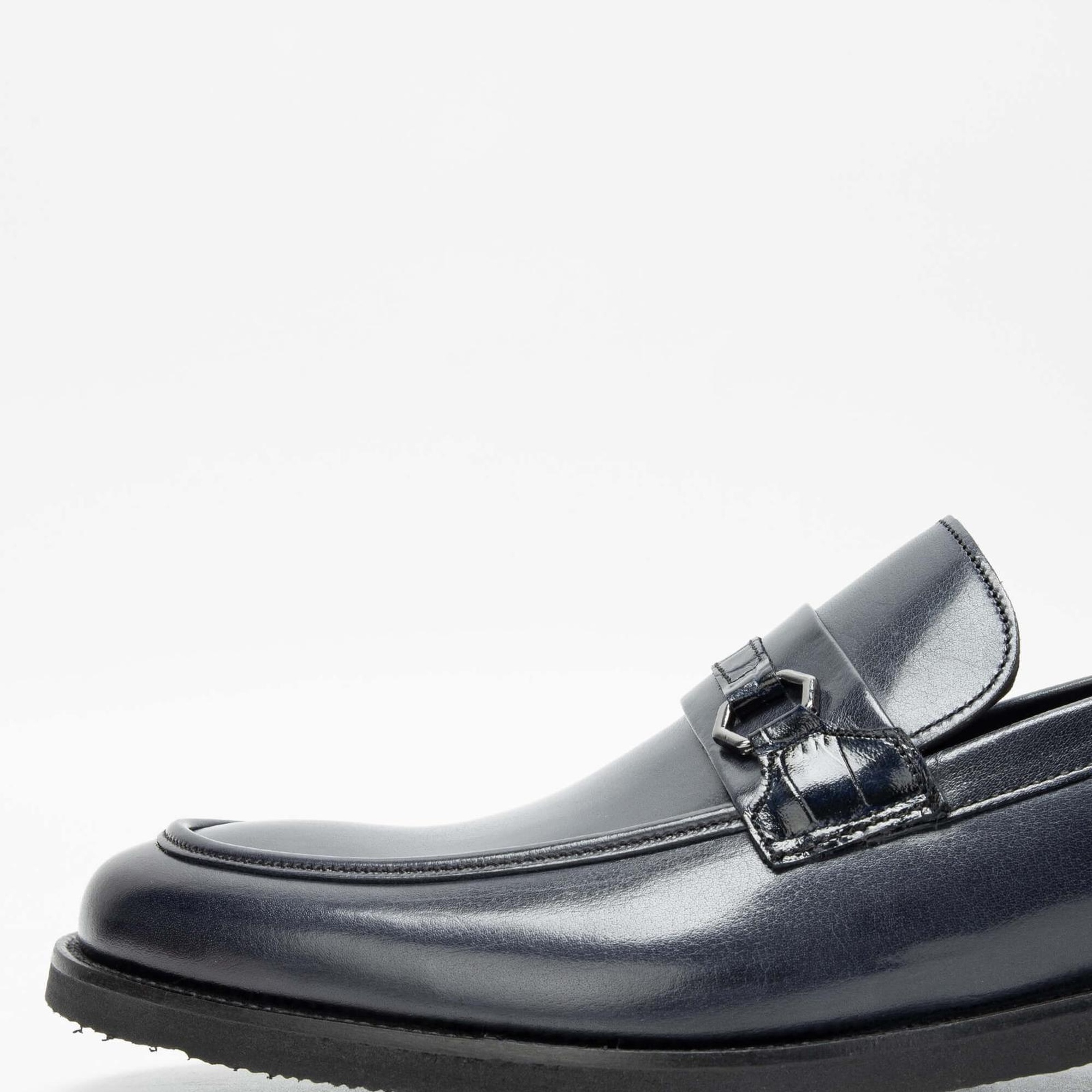 Tamer Tanca Erkek Hakiki Deri Lacivert Makosen Ayakkabı