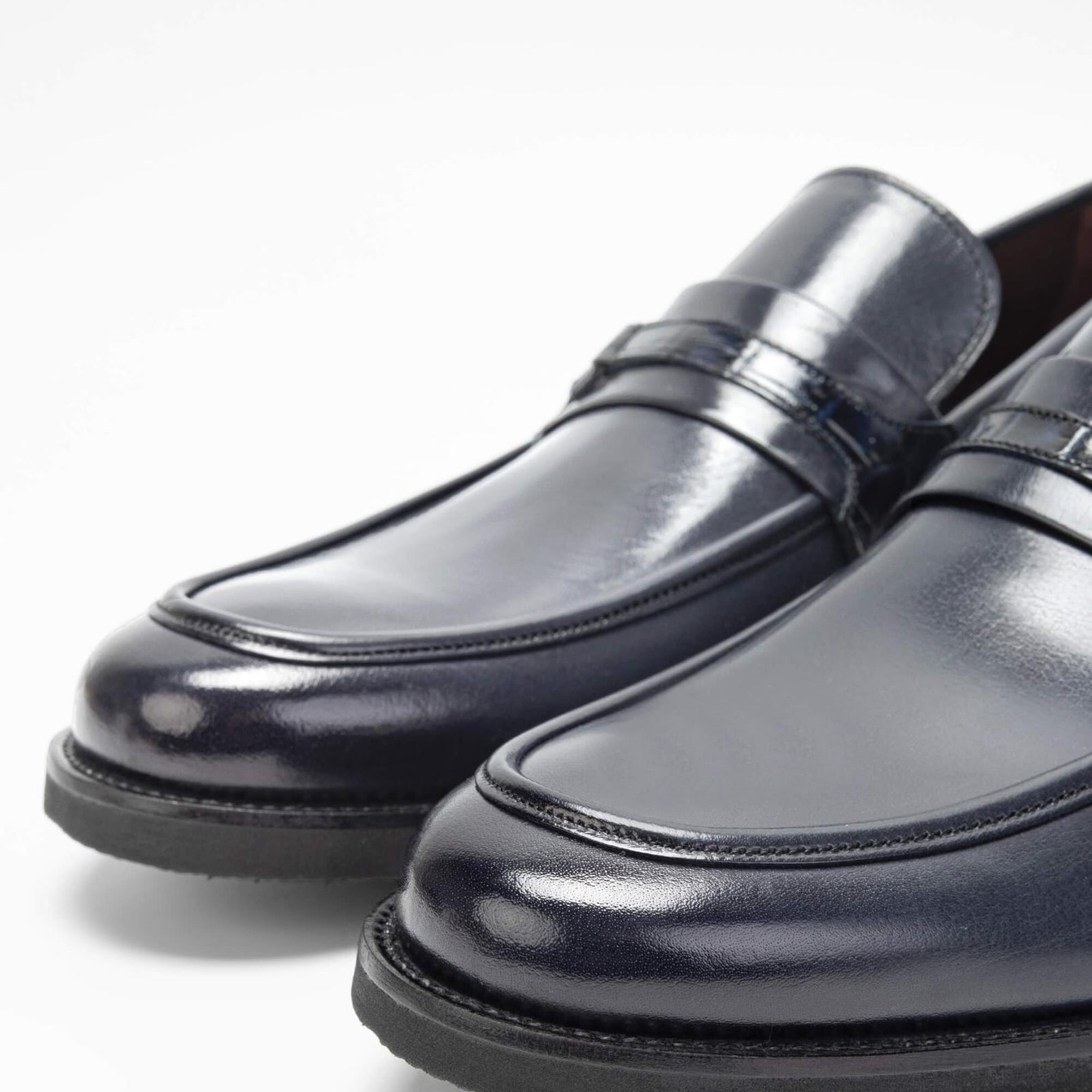 Tamer Tanca Erkek Hakiki Deri Lacivert Makosen Ayakkabı