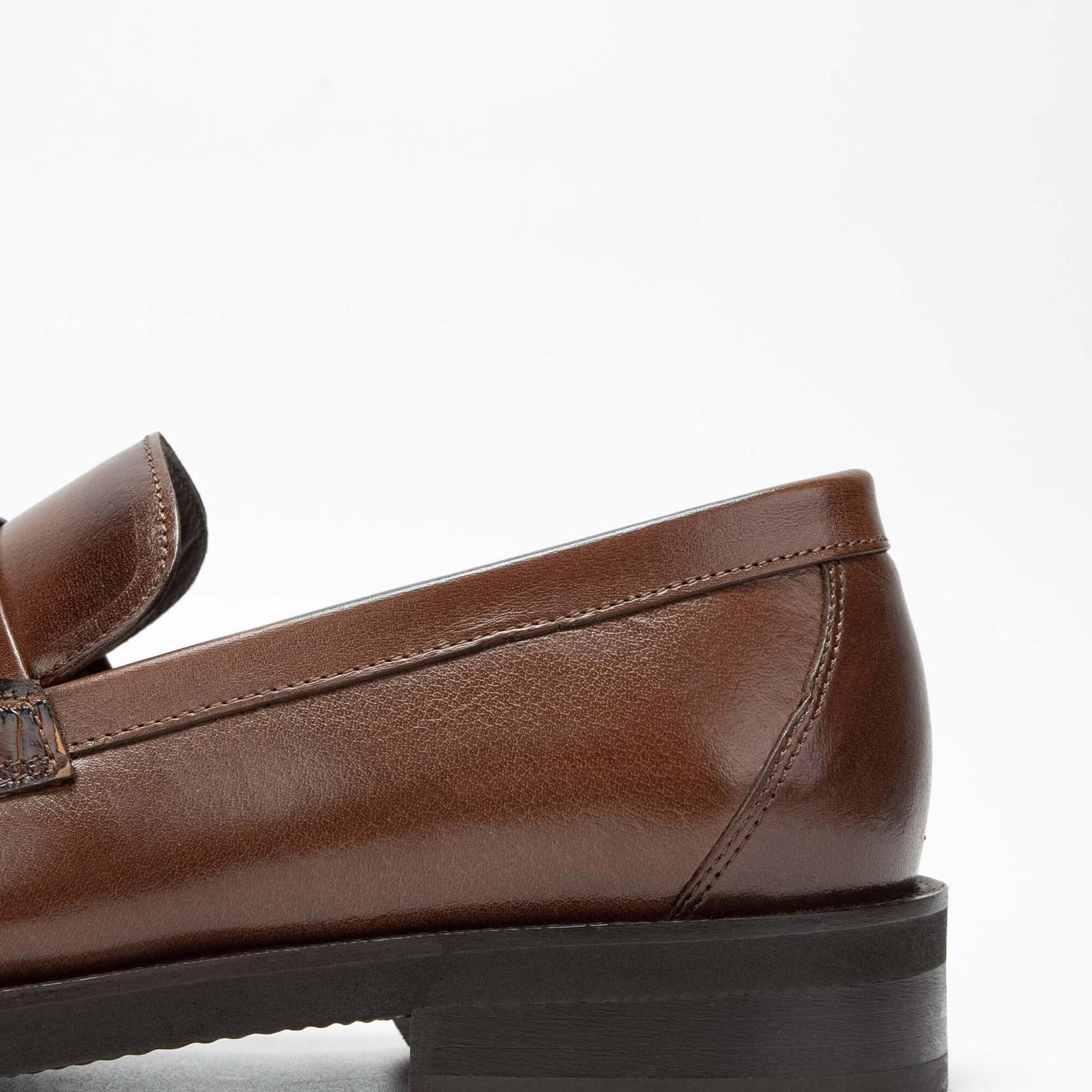 Tamer Tanca Erkek Hakiki Deri Taba Makosen Ayakkabı