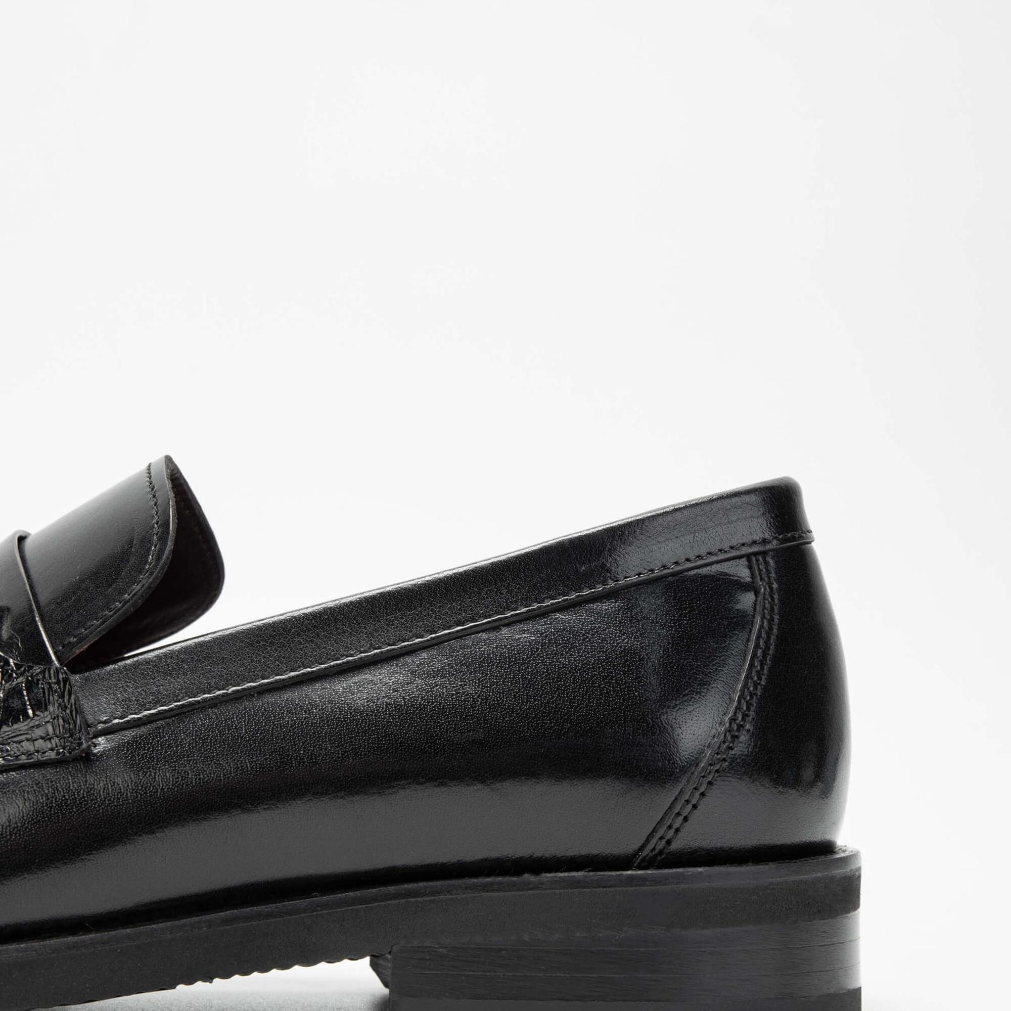 Tamer Tanca Erkek Hakiki Deri Siyah Makosen Ayakkabı