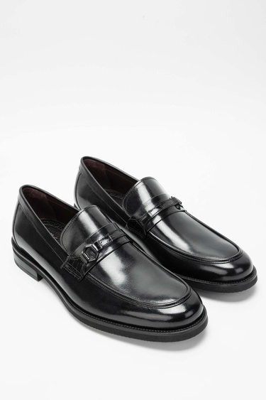  Tamer Tanca Erkek Hakiki Deri Siyah Makosen Ayakkabı