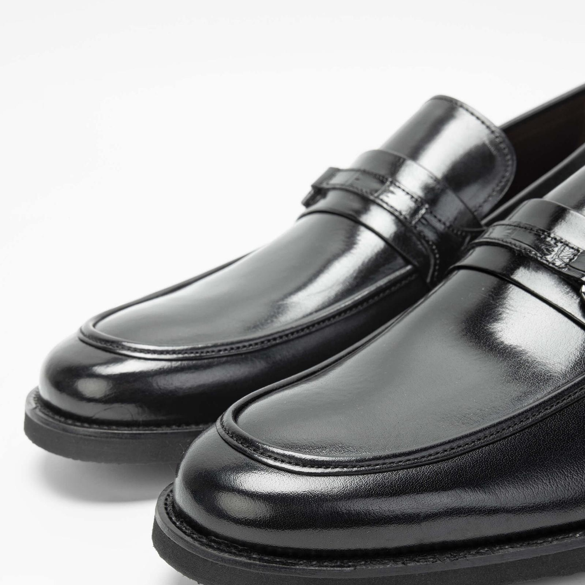 Tamer Tanca Erkek Hakiki Deri Siyah Makosen Ayakkabı