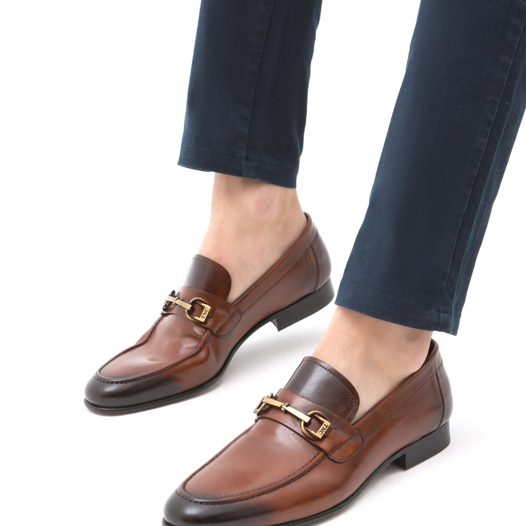 Tamer Tanca Erkek Hakiki Deri Taba Makosen Ayakkabı