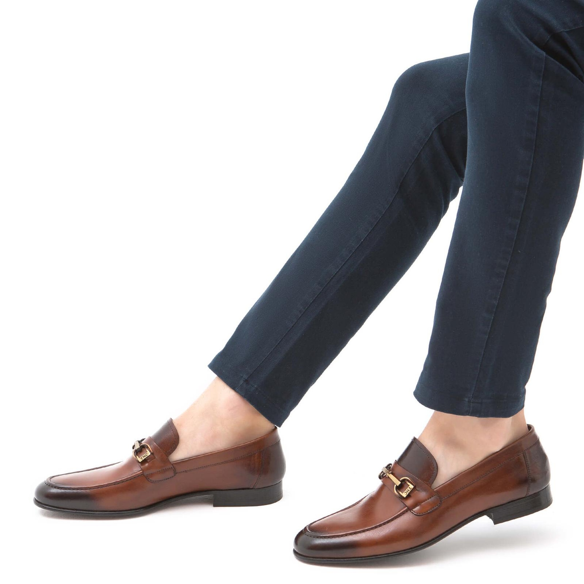 Tamer Tanca Erkek Hakiki Deri Taba Makosen Ayakkabı