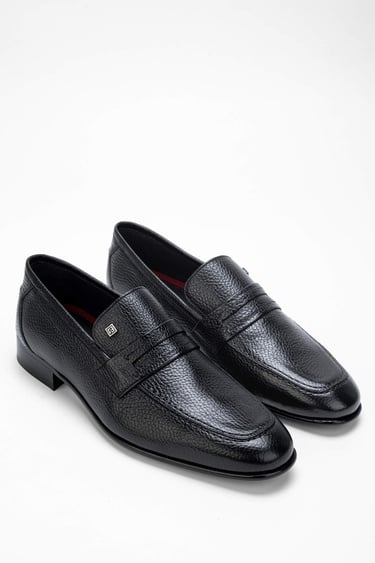  Tamer Tanca Erkek Hakiki Deri Siyah Deri Makosen Ayakkabı