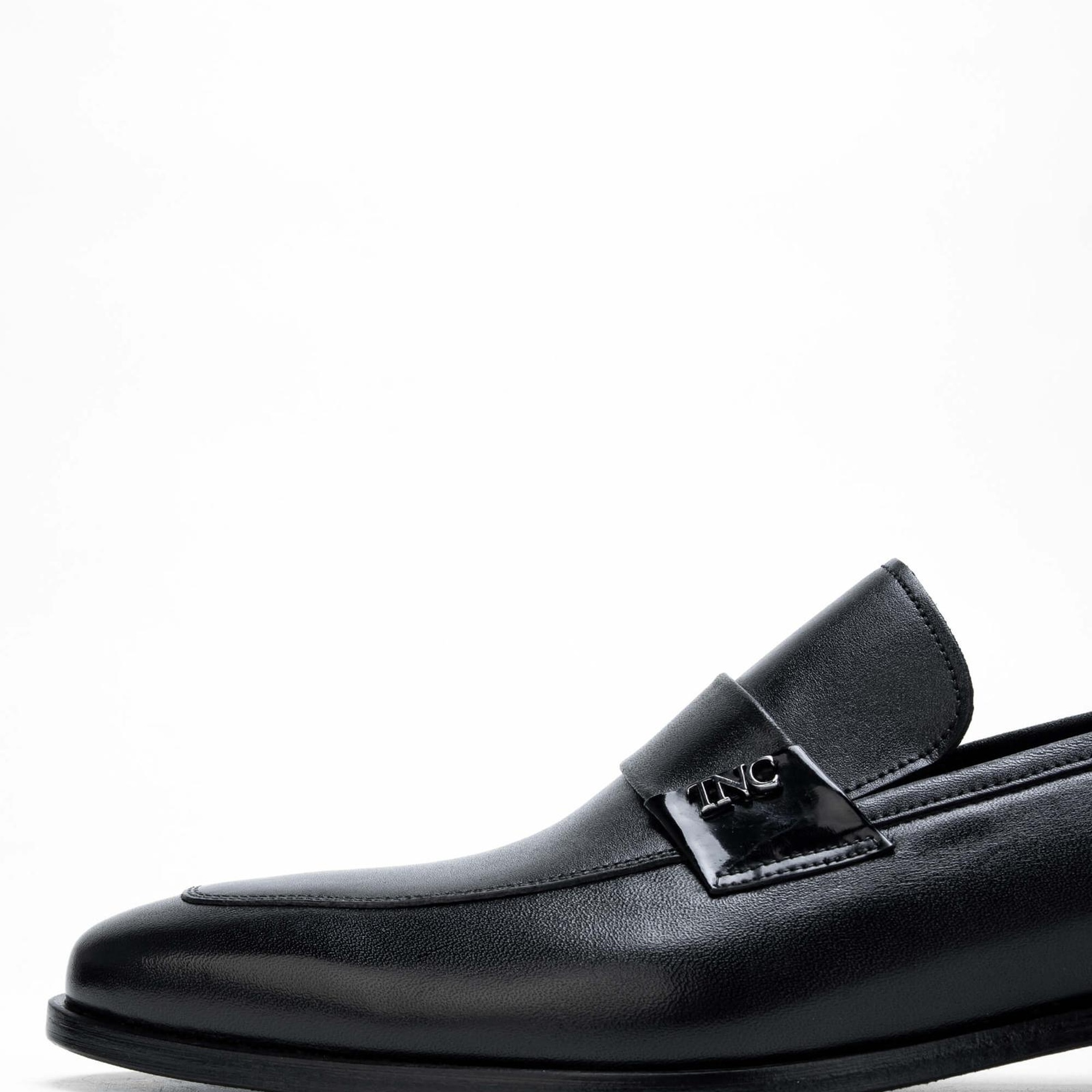 Tamer Tanca Erkek Hakiki Deri Siyah Makosen Ayakkabı