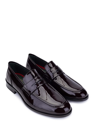  Tamer Tanca Erkek Hakiki Deri Bordo Rugan Makosen Ayakkabı