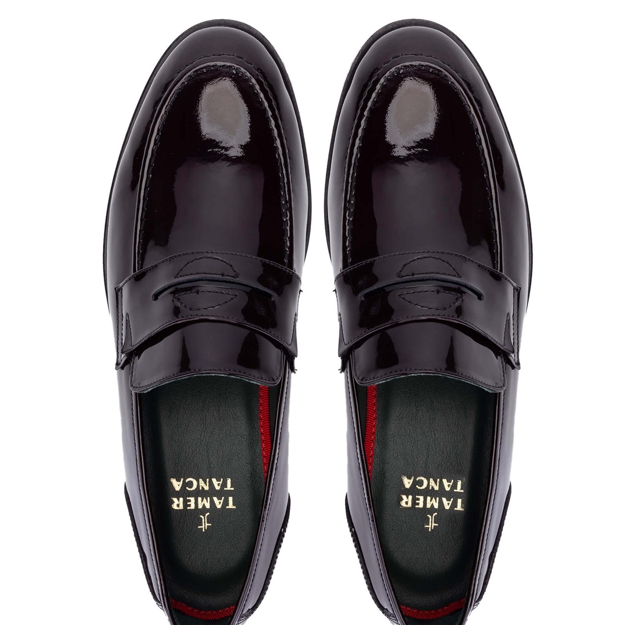 Tamer Tanca Erkek Hakiki Deri Bordo Rugan Makosen Ayakkabı